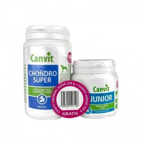 Canvit CHONDRO Super 230 g + Canvit Junior 100 g ZDARMA