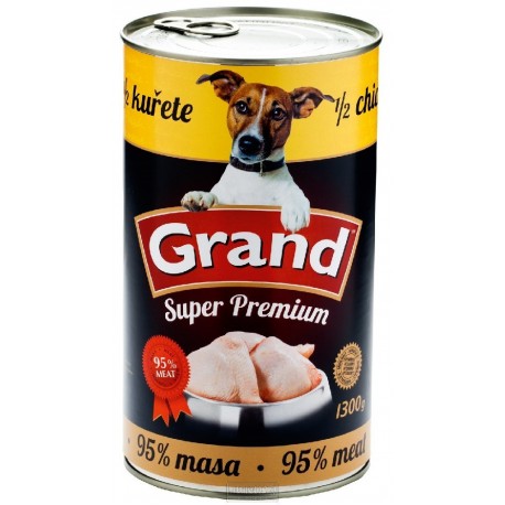 GRAND Superpremium Dog kuřecí s 1/2 kuřete, konzerva 1300 g