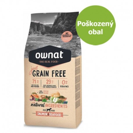 OWNAT Dog Just Grain Free Salmon & Seafood 3 kg - Poškozený obal - SLEVA 20 %