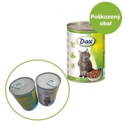 Dax Cat kousky různé příchutě, konzerva 415 g - Poškozený obal - SLEVA 15 %