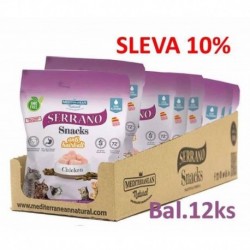 Serrano Snack Cat AntiHairball Chicken 50 g (12 ks) SLEVA 10 %