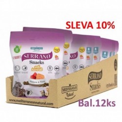 Serrano Snack Cat AntiHairball Salmon & Tuna 50 g (12 ks) SLEVA 10 %