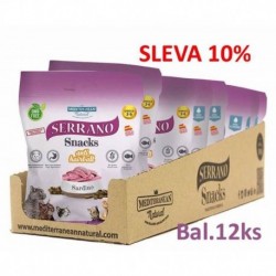 Serrano Snack Cat AntiHairball Sardine 50 g (12 ks) SLEVA 10 %