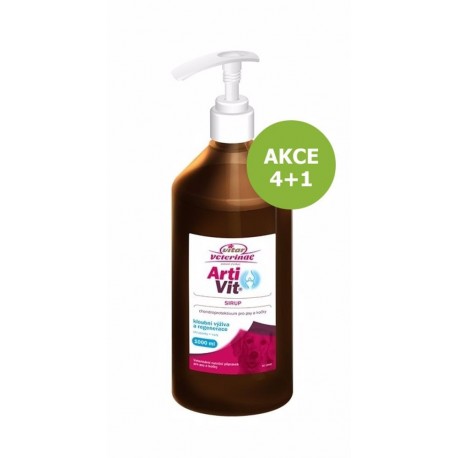 Vitar Veterinae Artivit sirup s pumpičkou 1000 ml AKCE 4 + 1 ZDARMA