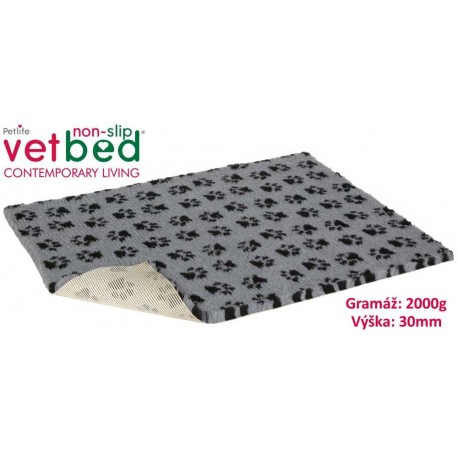 Vetbed protiskluz/Drybed šedá Packy 150 x 100 cm, vlas 30 mm