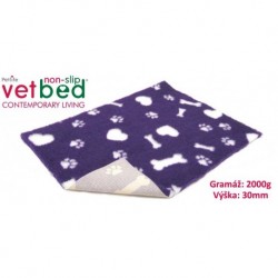 Vetbed protiskluz/Drybed fialová motivy 150 x 100 cm, vlas 30 mm