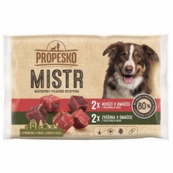 PROPESKO Dog Mistr hovězí, zvěřina v omáčce, kapsa 85 g (4 pack)