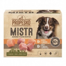 PROPESKO Dog Mistr kuře, krůta v omáčce, kapsa 85 g (12 pack)