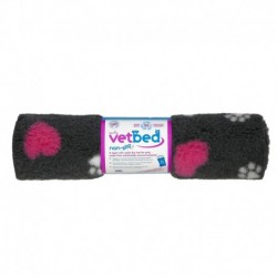 Vetbed protiskluz / Drybed grafitová srdce a packy DELUXE 100 x 75 cm, vlas 30 mm