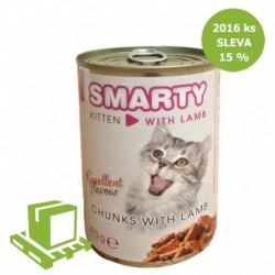 SMARTY Cat Kitten Jehněčí chunks, konzerva 410 g (paleta 2016 ks) SLEVA 15 %