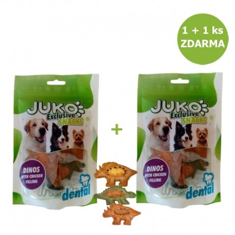 Dinos with chicken filling JUKO Snacks 4 ks (124 g) AKCE 1 + 1 ZDARMA