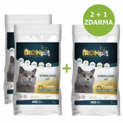 IRONpet Cat Sterilized Turkey (Krůta) 2 kg AKCE 2 + 1 ZDARMA