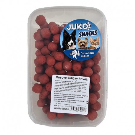 Masové kuličky hovězí JUKO Snacks, dóza 600 g