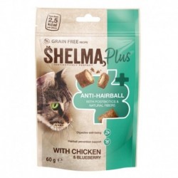 Shelma Cat Snack Anti-hairball polštářky GF 60 g PRODEJ PO BALENÍ (8 ks)