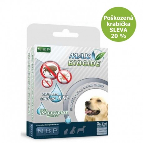 Max Biocide Spot-on Dog XXL repelentní kapsle, pes 3 x 3 ml !CZ! - Poškozená krabička - SLEVA 20 %