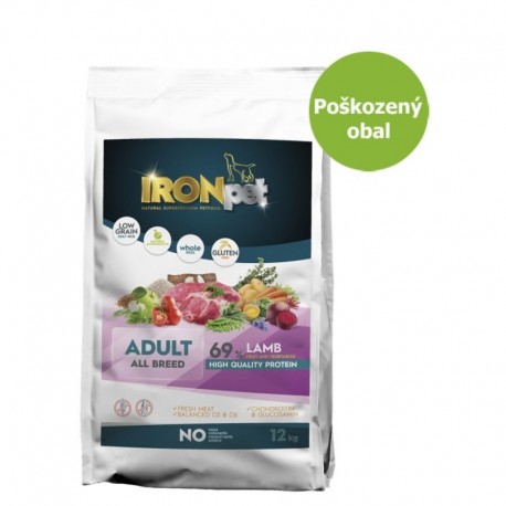 IRONpet Dog Adult All Breed Lamb (Jehněčí) 12 kg - Poškozený obal - SLEVA 15 %