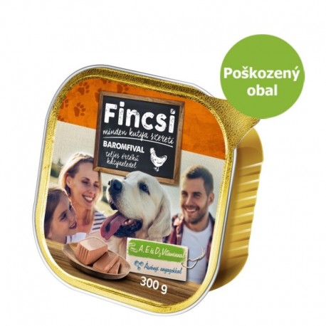 Fincsi Dog Drůbeží, vanička 300 g - Poškozený obal - SLEVA 15 %