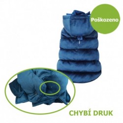Oboustranná bunda VELTEEN modrá 25 cm - Upadený druk - SLEVA 50 %