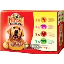 PROPESKO Dog drůbeží, hovězí, jehněčí a krůtí, kapsa 100 g (pack 12 ks)