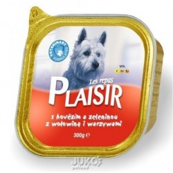 Plaisir Dog hovězí, vanička 300 g