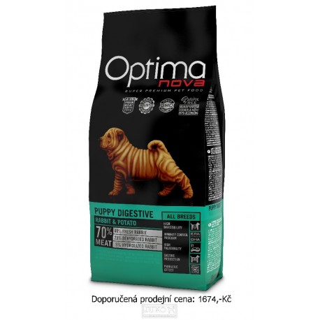 OPTIMAnova Dog Puppy Digestive Rabbit & Potato GF 12 kg