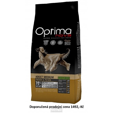 OPTIMAnova Dog Adult Medium Chicken & Potato GF 12 kg