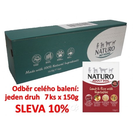 Naturo Adult Lamb&Rice+Vegetables 150g-7KS-AKCE 10%-12041