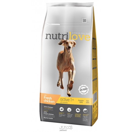 Nutrilove pes granule ACTIVE fresh kuřecí 12kg-13205