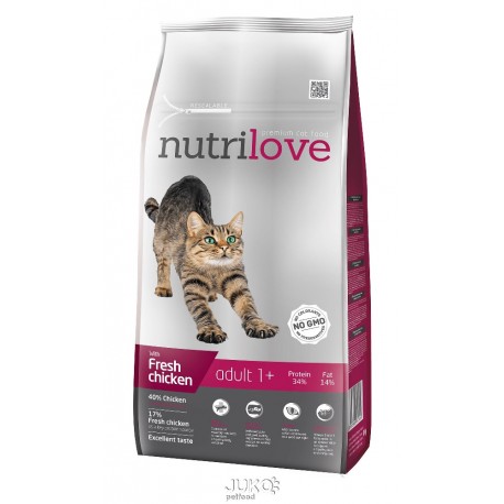 Nutrilove kočka granule ADULT fresh kuřecí 8kg-13209