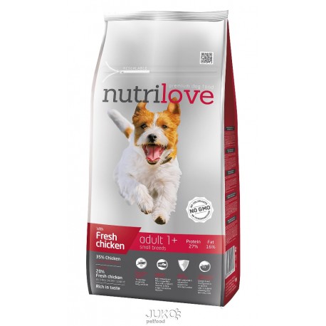 Nutrilove pes granule ADULT Small fresh kuřecí 8kg-13197