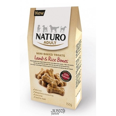 Naturo-snack Mini Baked Treats-Bones Lamb&Rice150g-12693