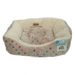 Pelíšek s puntíky Extra soft Bed šedá S 61 cm