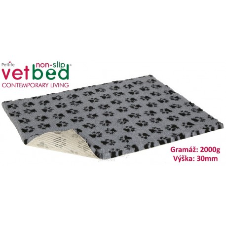 Vetbed protiskluz / Drybed šedá packy, role 10 x 1,5 m, vlas 30 mm