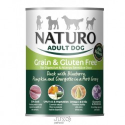 Naturo Dog Duck-Blueberries 390g-konzerva-13313- Exp 6/2019+poškozeny obal-AKCE 30%