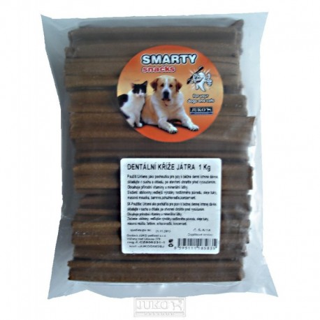 Dentální kříž Játra JUKO Snacks 1 kg (cca 42 - 51 ks)