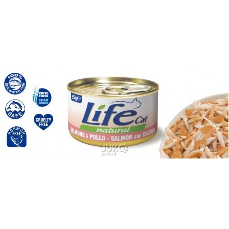 LifeCat Salmon and Chicken, konzerva 85 g