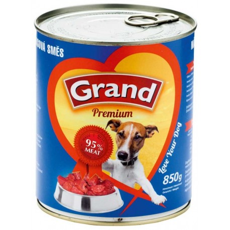 Grand Premium Dog masová směs, konzerva 850 g