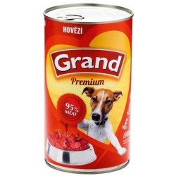Grand Premium Dog hovězí, konzerva 1300 g PRODEJ PO BALENÍ (4 ks)