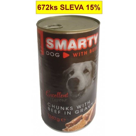 SMARTY Dog Hovězí chunks. konzerva 1240 g