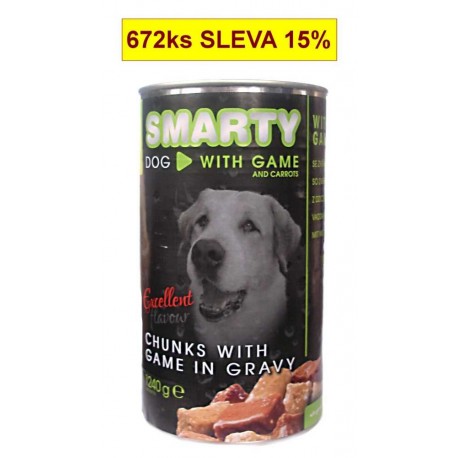 SMARTY Dog Zvěřina chunks, konzerva 1240 g