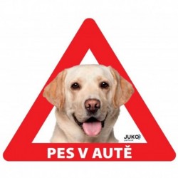 Samolepka pes v autě venkovní LABRADOR ZLATÝ