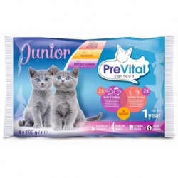 Prevital kočka Junior jehně, krůta, losos a pstruh, kapsa 100 g (4 pack)