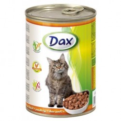 Dax Cat kousky drůbeží, konzerva 415 g PRODEJ PO BALENÍ (24 ks)
