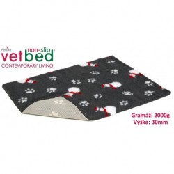 Vetbed protiskluz / Drybed šedá hvězdy a packy , role 10 x 1,5 m, vlas 30 mm