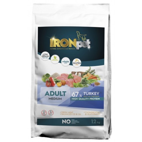 IRONpet Dog Adult Medium Turkey (Krocan) 12 kg