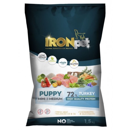 IRONpet Dog Puppy Mini & Medium Turkey (Krocan) 1,5 kg