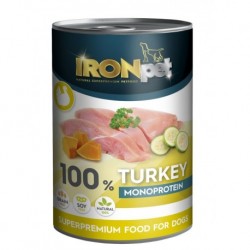 IRONpet Dog Turkey (Krůta) 100 % Monoprotein, konzerva 400 g