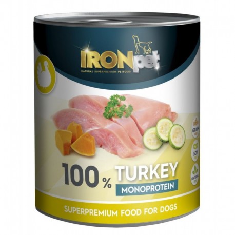 IRONpet Dog Turkey (Krůta) 100 % Monoprotein, konzerva 800 g