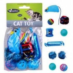 Hračka kočka - modrý mix (10 ks)