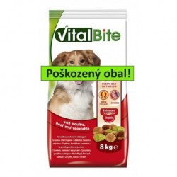 VitalBite granule pes drůbeží+hovězí 8kg-POŠKOZENY OBAL